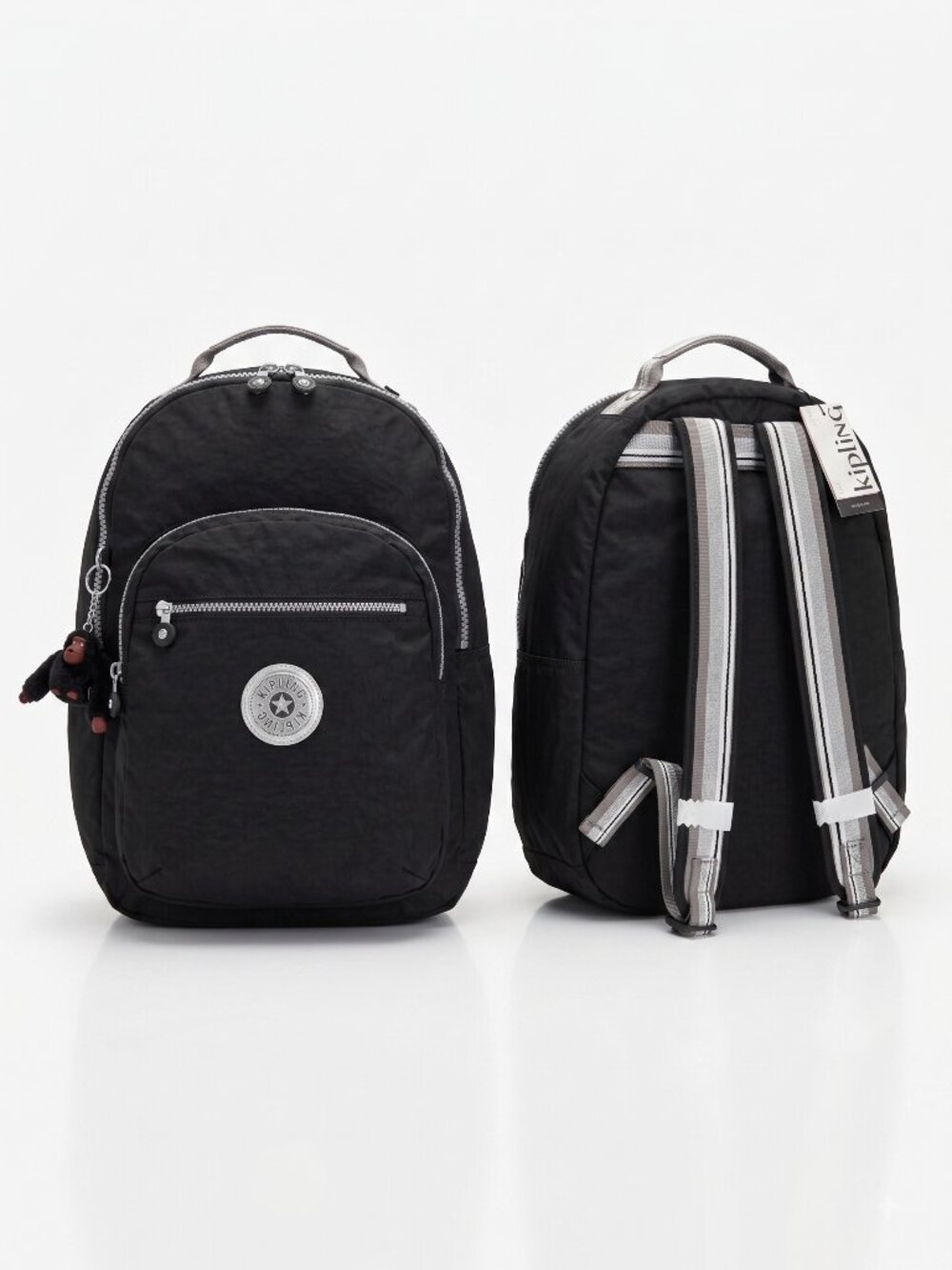 Kipling Seoul Unisex Backpack 15" Laptop Travel Bag Black BM P 27L NWT $149